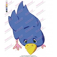 Funny Blue Bird Embroidery Design